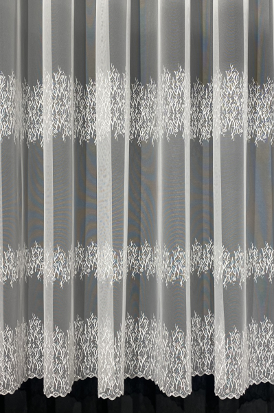 Vyšívaná záclona, farba-slonová kosť, metráž č.H650