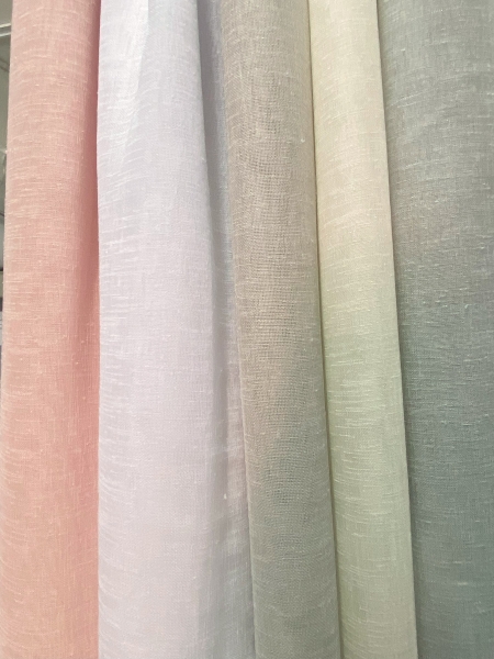 Záclona - ružová, sivá, hrubšie tkaná, tenší ľan č.520- viď farby v poznámke 