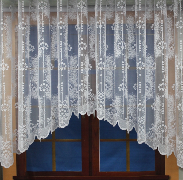 Záclona , hotový , biely oblúk - v.160 x š.400cm- 7292