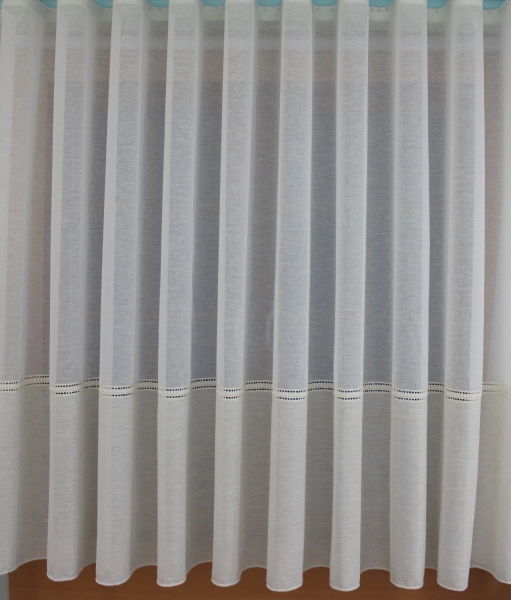 Luxusná, krémová záclona , dierkovaný vzor , hnedý,netreba žehliť -3.9m