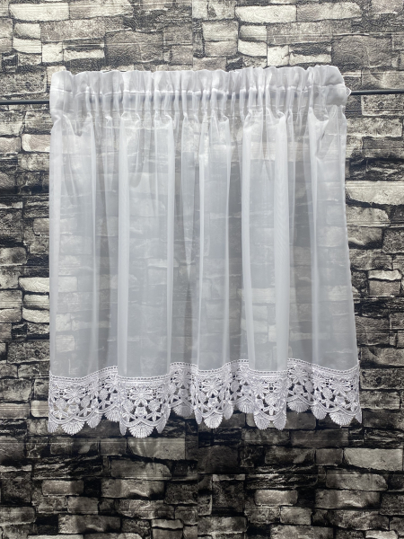 Biela záclona, biela krajka 12cm - č.K150