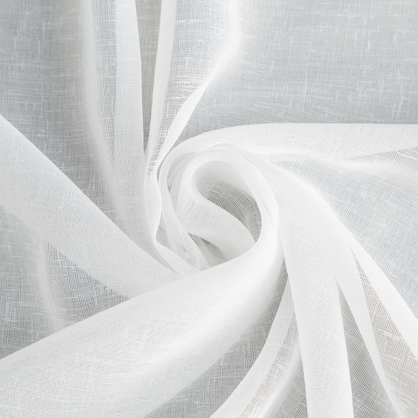 Krémová záclona - prírodný materiál- foto z bielej