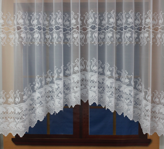 Záclona , hotový , biely oblúk - Mánia