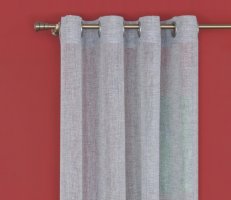 Sivá záclona, metráž, tenší ľan,striebor. krúžky - 9891 | Allen záclony a závesy