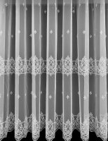 Luxusná záclona, snehobiela, vyšívaná, metráž, netreba žehliť č. 369 - ROZ | Allen záclony a závesy